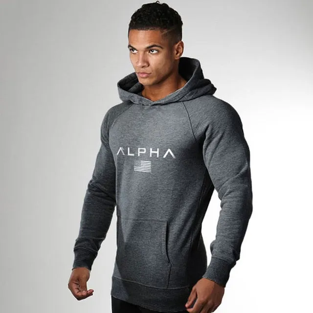 Men Bodybuilding Brand Hoodies Casual Fashion Cotton Sweatshirt Gyms Fitness Workout Hooded Jacket Tops Male Sportswear Clothing