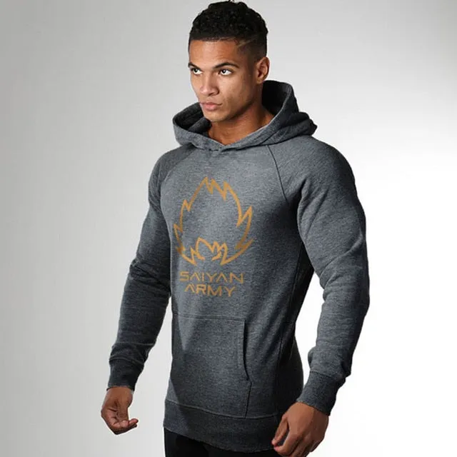 Men Bodybuilding Brand Hoodies Casual Fashion Cotton Sweatshirt Gyms Fitness Workout Hooded Jacket Tops Male Sportswear Clothing