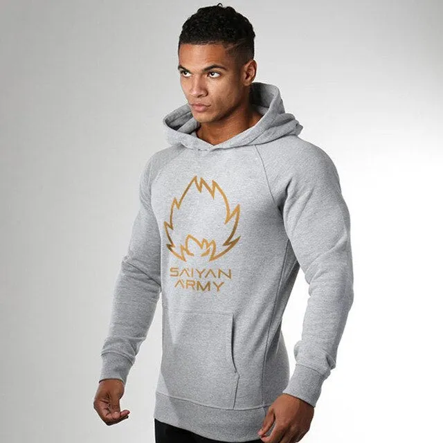 Men Bodybuilding Brand Hoodies Casual Fashion Cotton Sweatshirt Gyms Fitness Workout Hooded Jacket Tops Male Sportswear Clothing