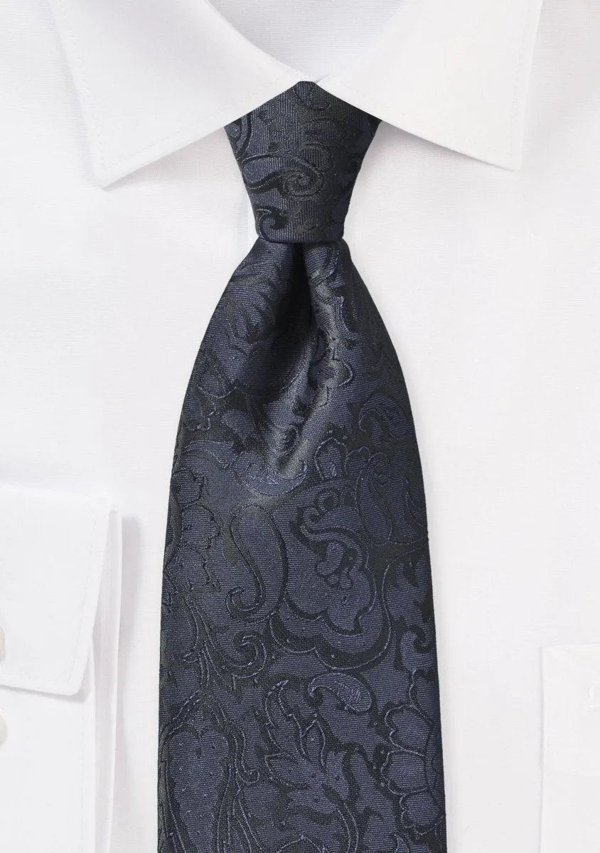 Midnight Floral Paisley Necktie