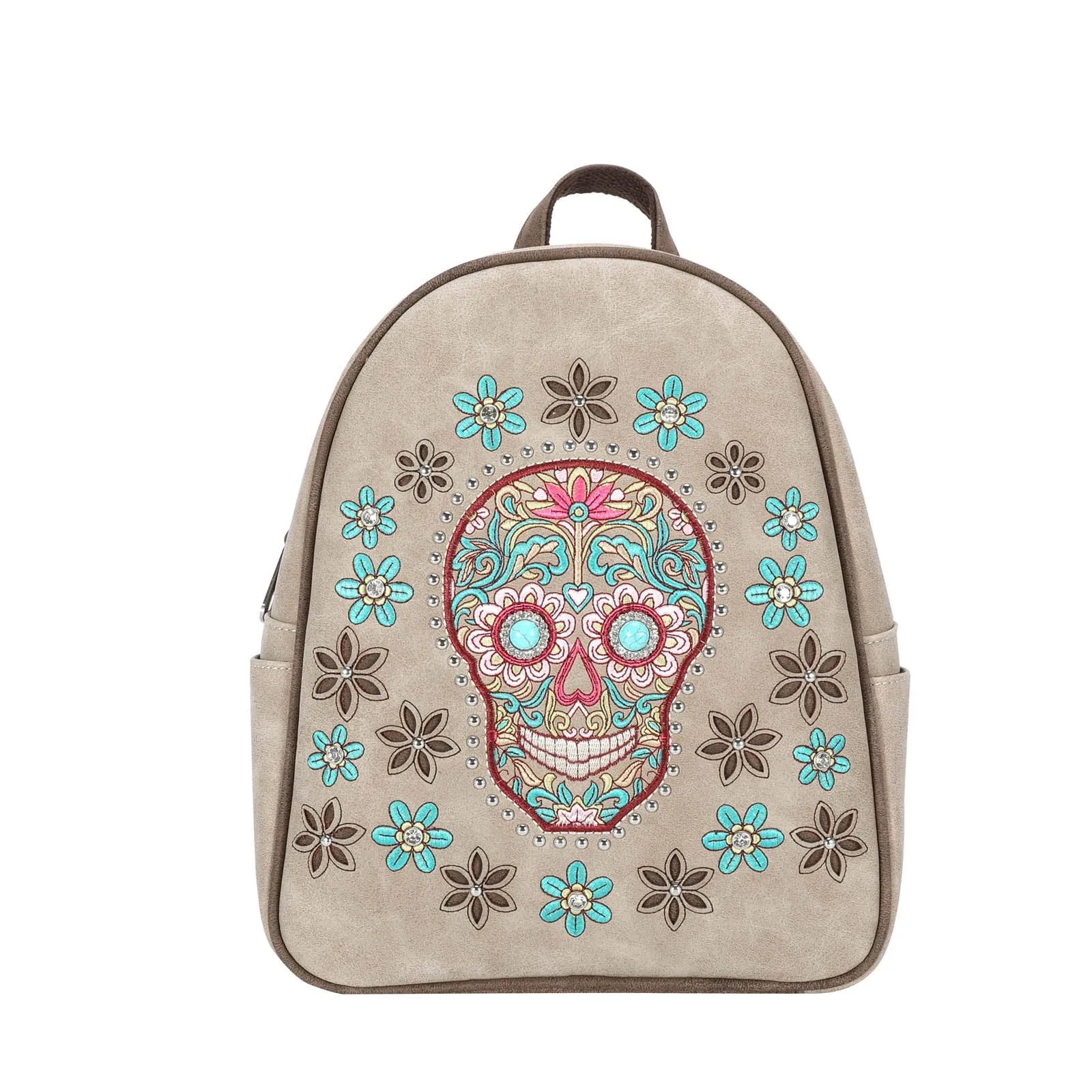 Montana West Embroidered Sugar Skull Collection Backpack