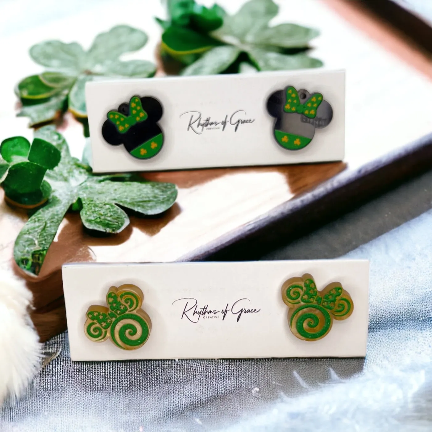 Mouse Ear Earrings - St Patty’s Day Earrings, Green Mouse Ears, Saint Patrick's Day, Green Accessories, Lucky Earrings, St. Patrick's Day