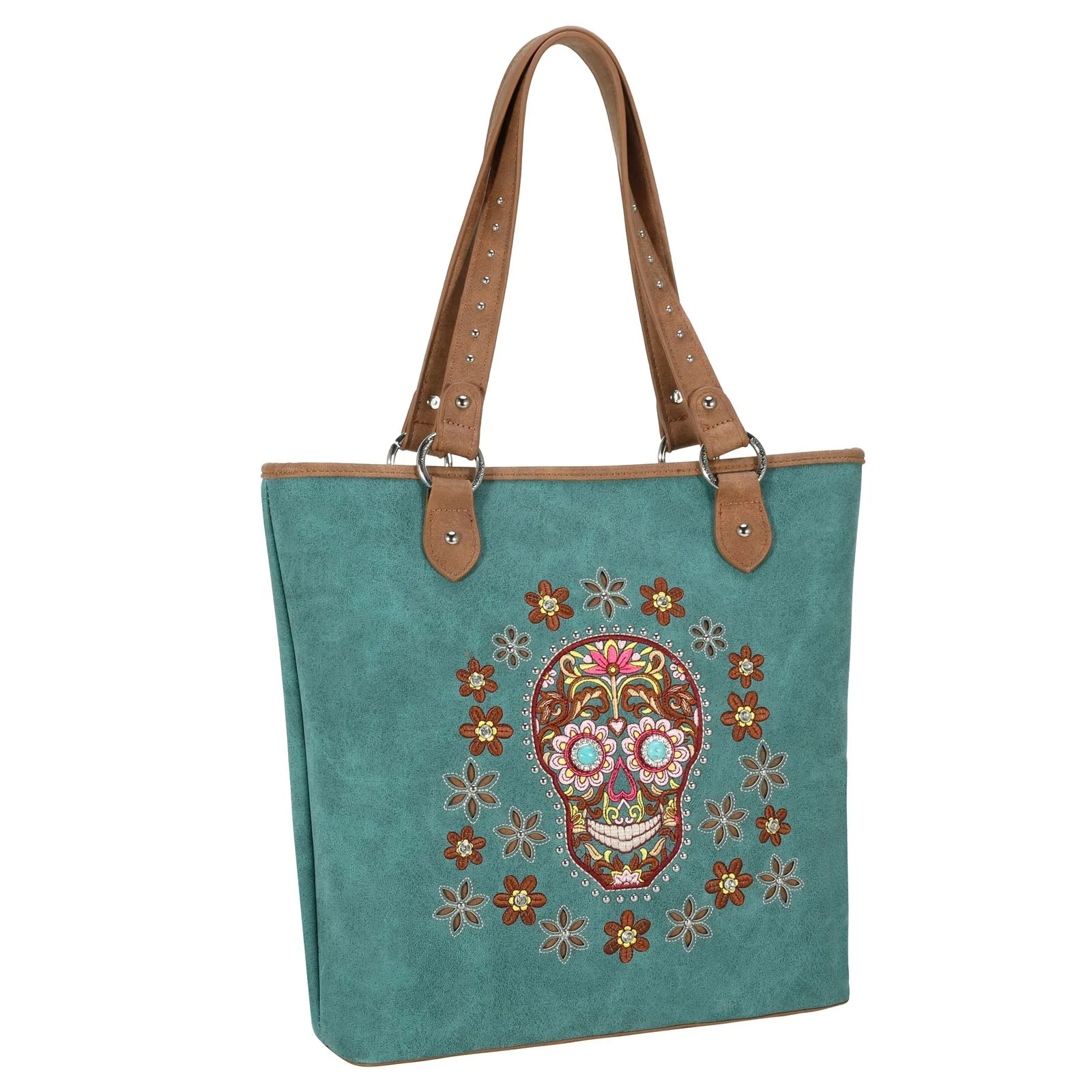 MW1121G-8113 Montana West Sugar Skull Collection Concealed Carry Tote