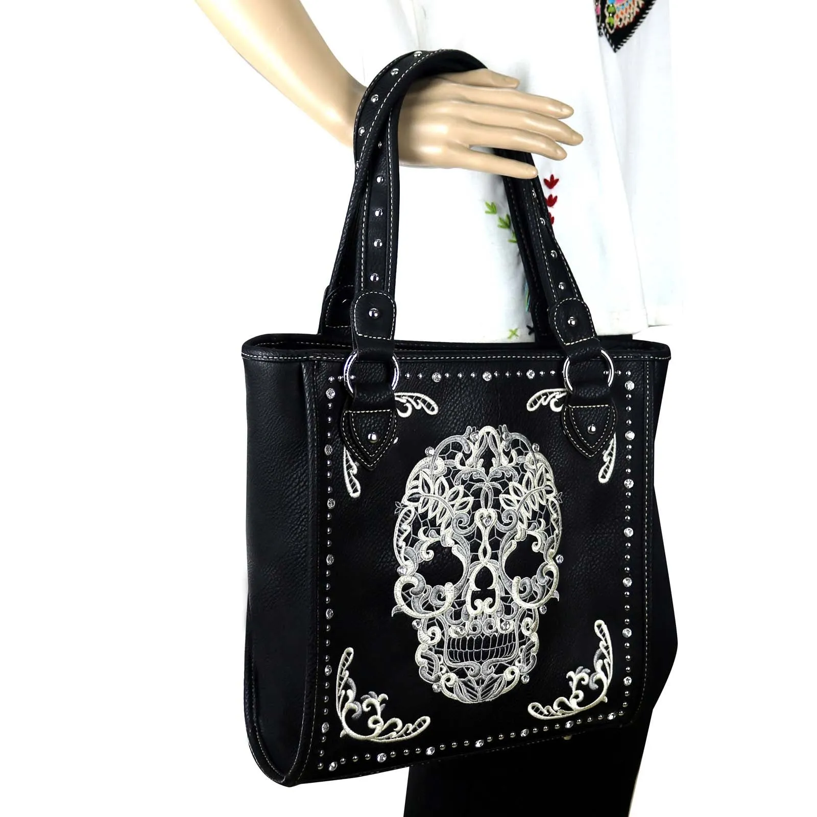 MW494G-8113 Montana West Sugar Skull Collection Concealed Handgun Tote