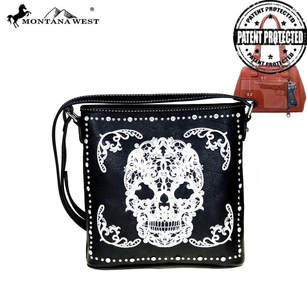 MW494G-8287 Montana West Sugar Skull Collection Concealed Handgun Crossbody