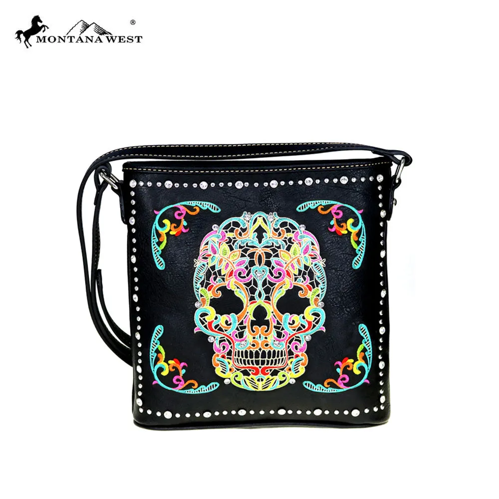 MW494G-8287 Montana West Sugar Skull Collection Concealed Handgun Crossbody