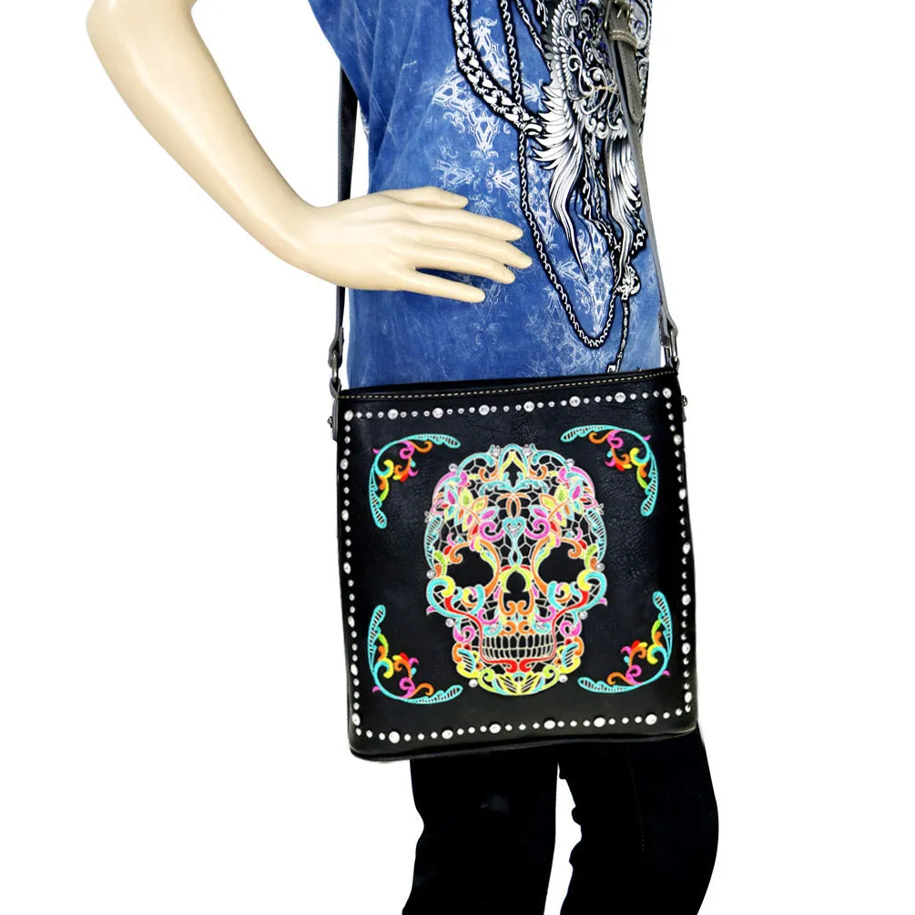 MW494G-8287 Montana West Sugar Skull Collection Concealed Handgun Crossbody