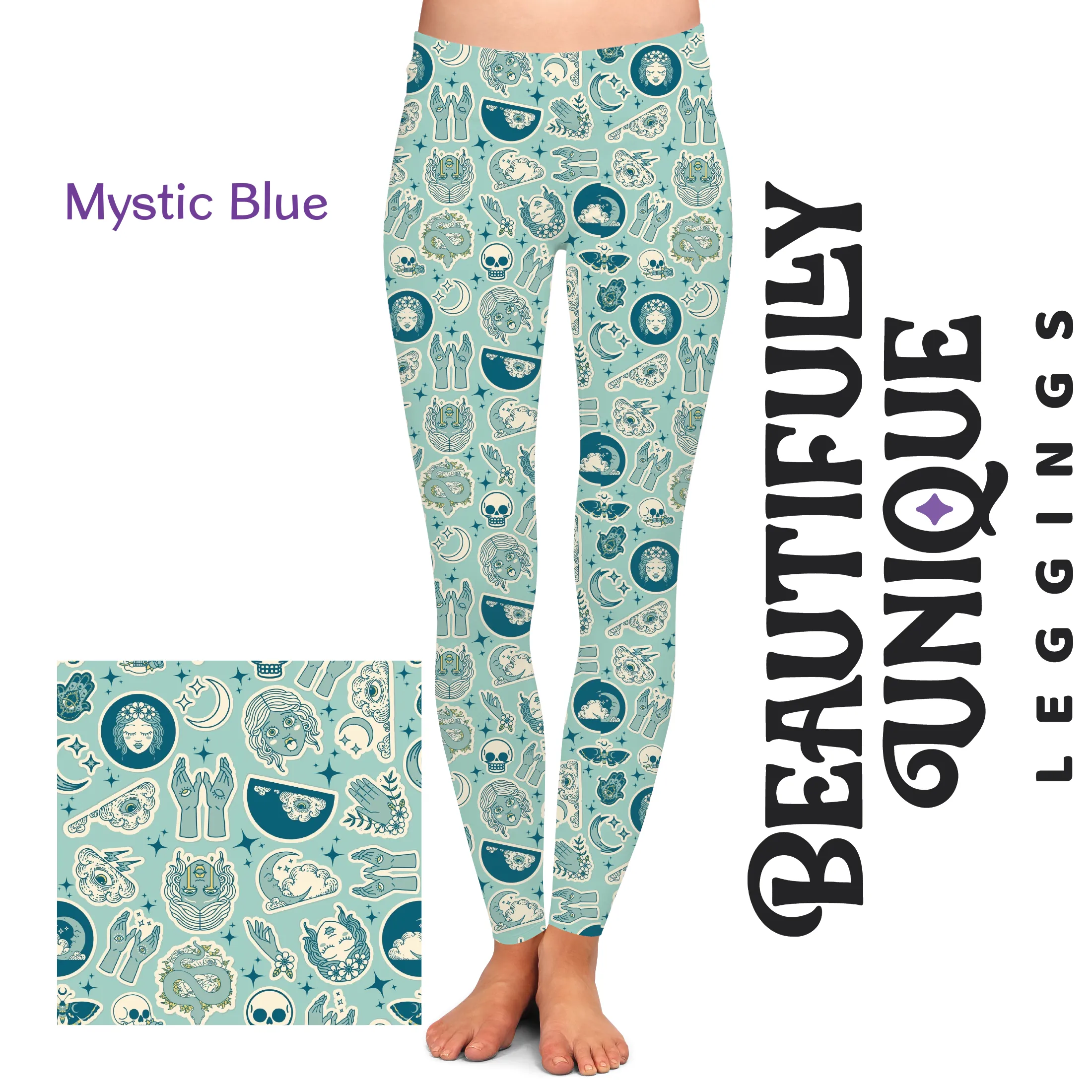 Mystic Blue (Exclusive) - High-quality Handcrafted Vibrant Leggings