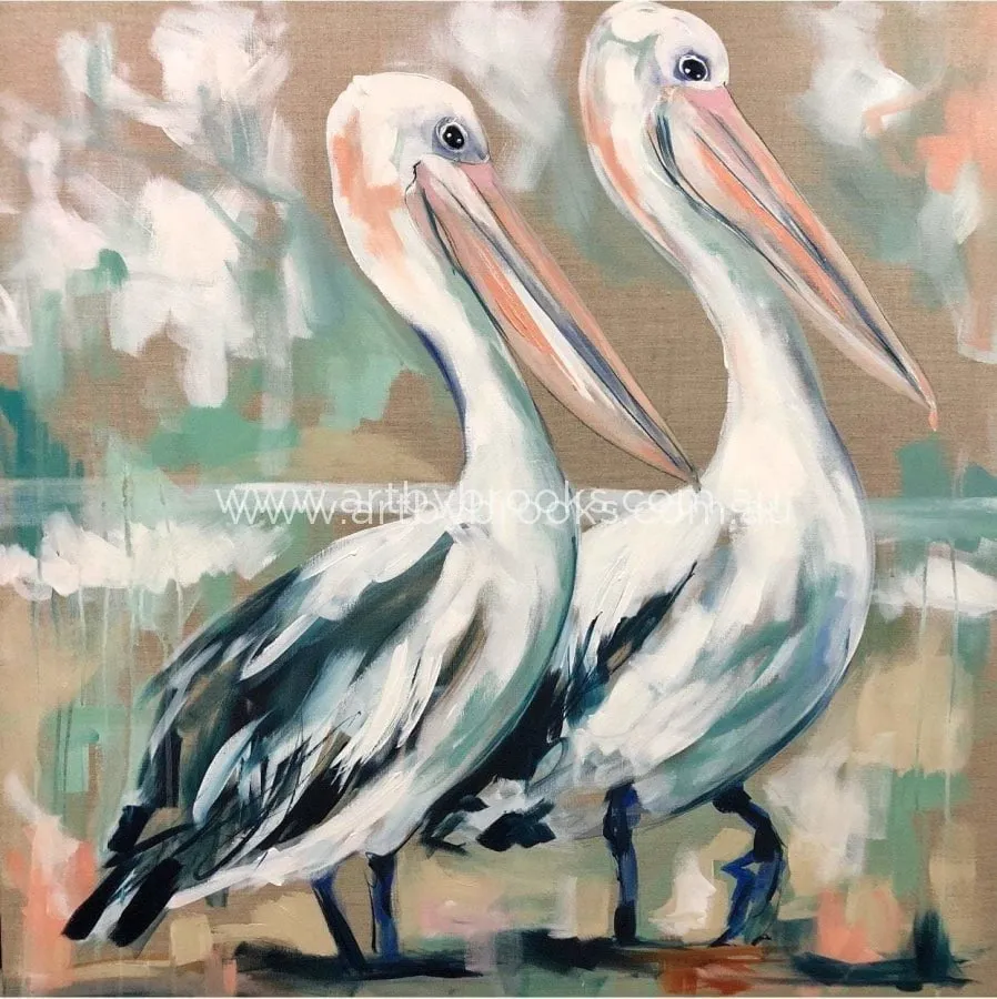 Pelican duet - art print