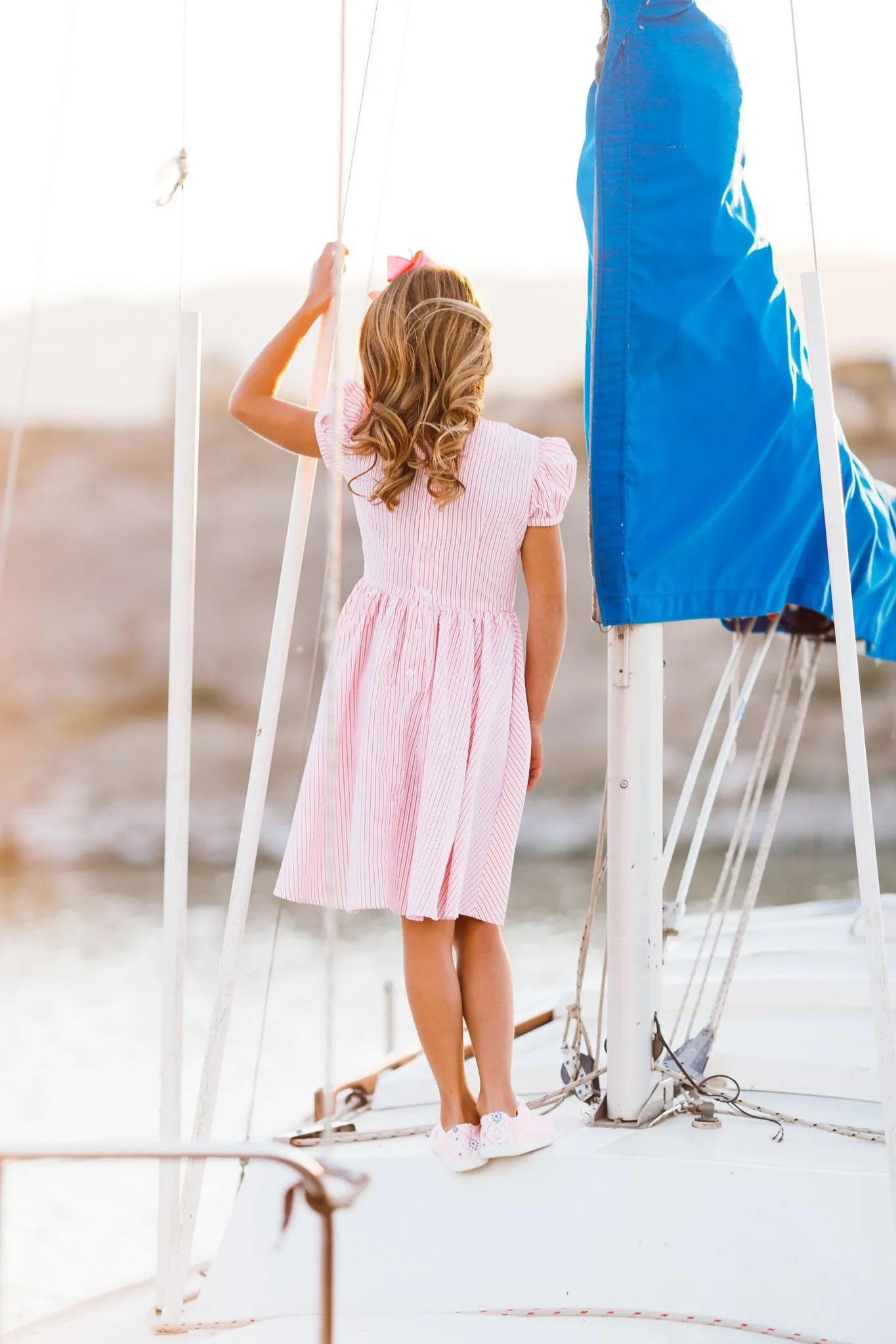 Picnic Dress in Pink Seersucker