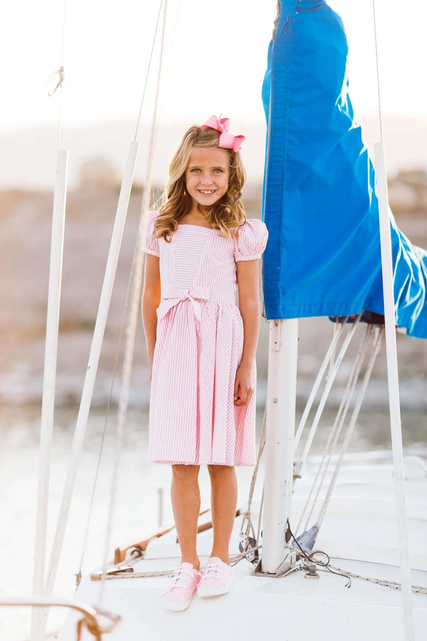 Picnic Dress in Pink Seersucker