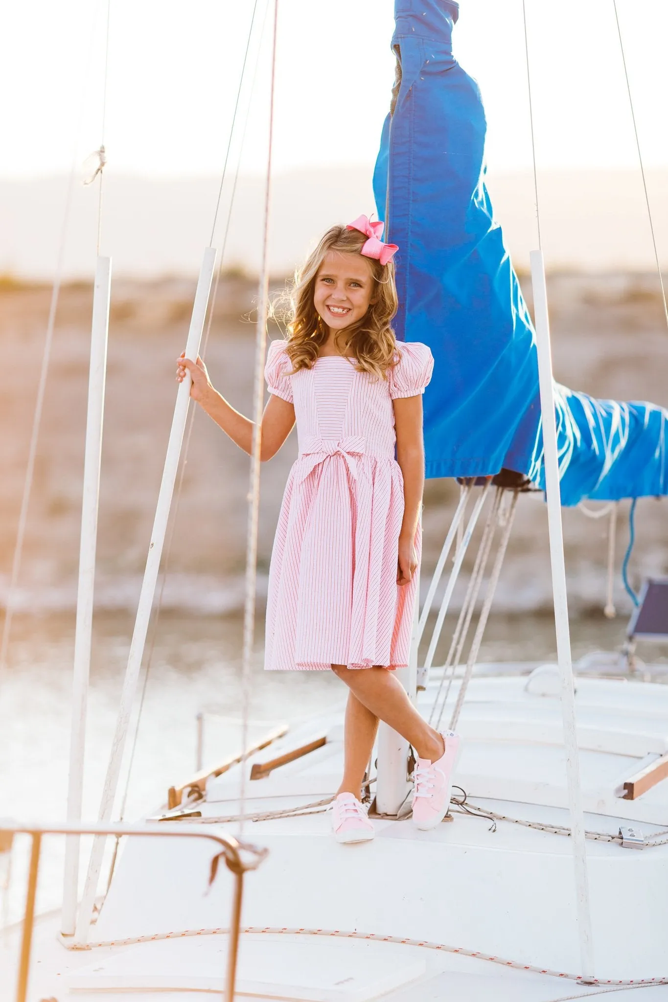 Picnic Dress in Pink Seersucker