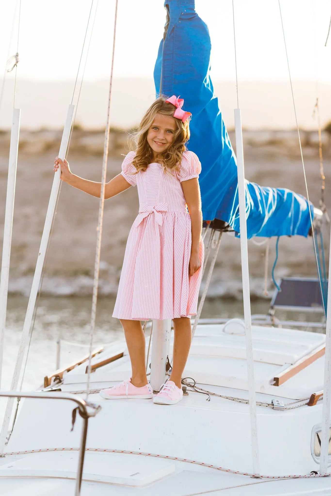 Picnic Dress in Pink Seersucker