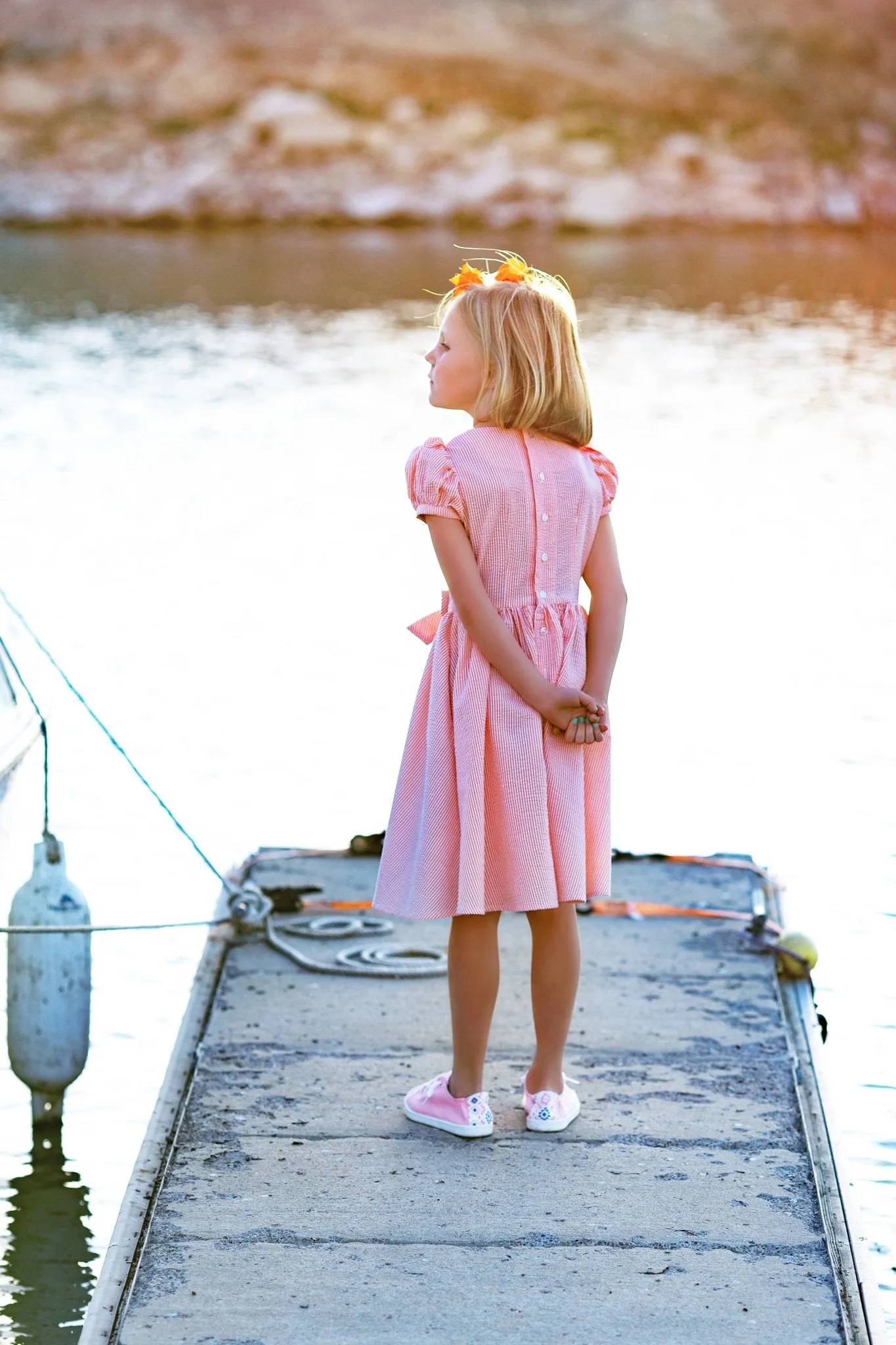 Picnic Dress in Pink Seersucker