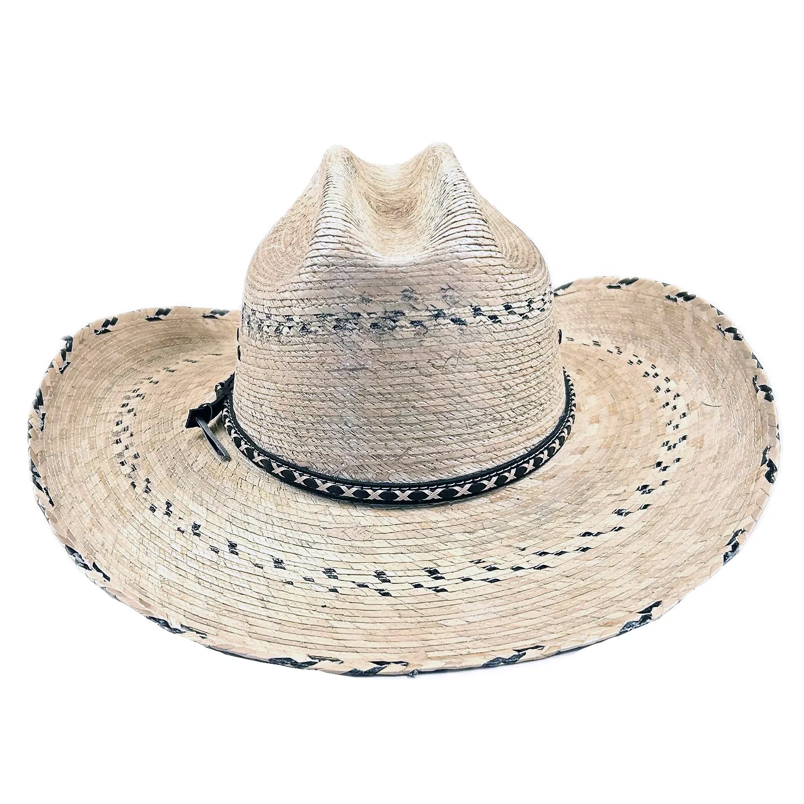 Premium Palm Straw Cattleman Western Cowboy Hat with Chin Cord