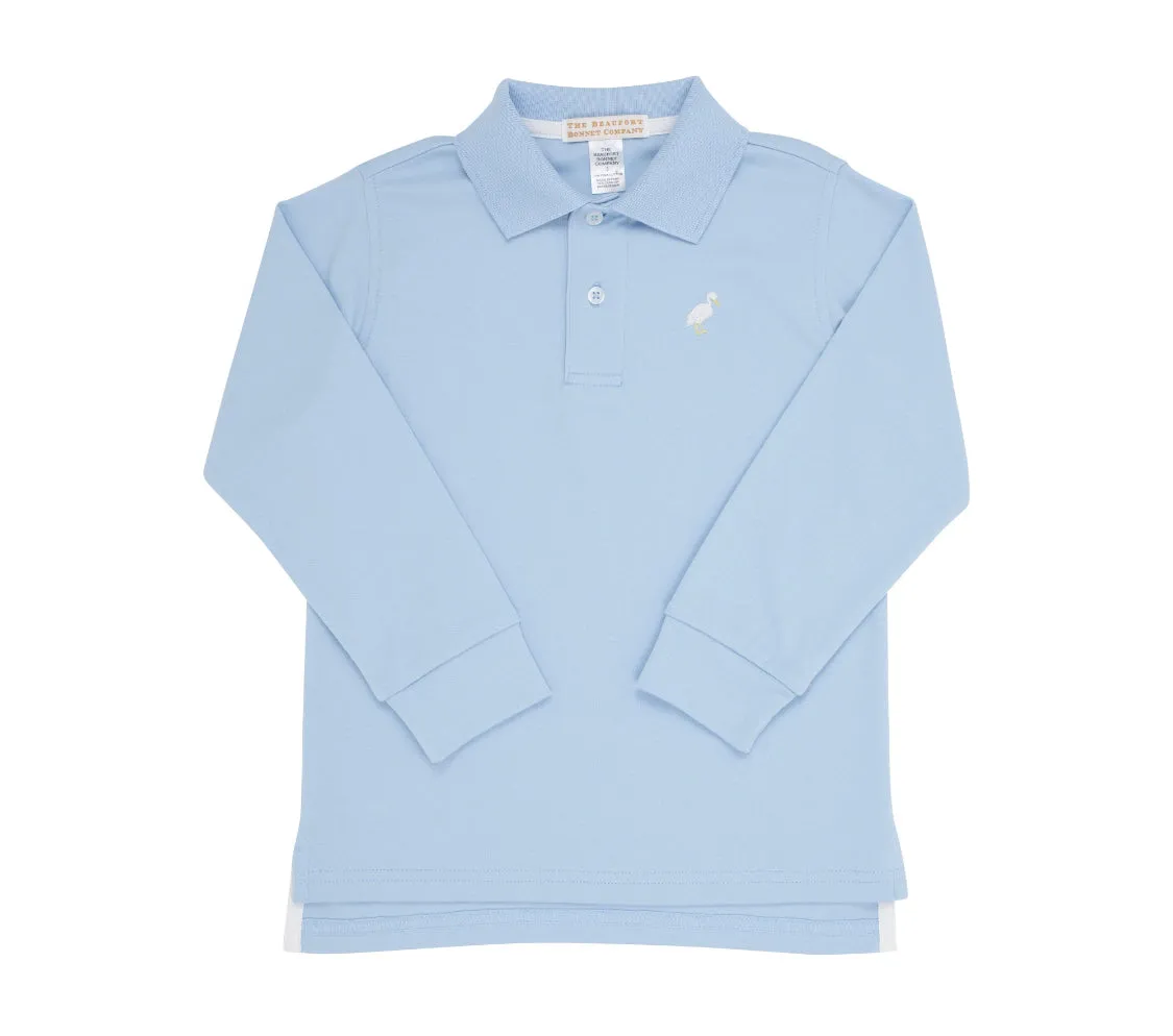 Prim & Proper Polo LS-Pima, Beale Street Blue/Multicolor