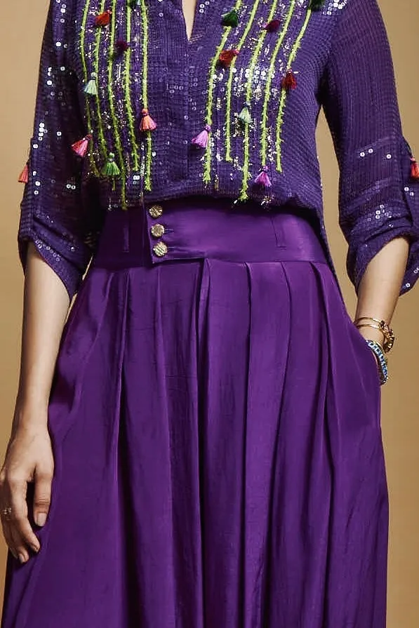 PURPLE SEQUIN MICRO TUNIC