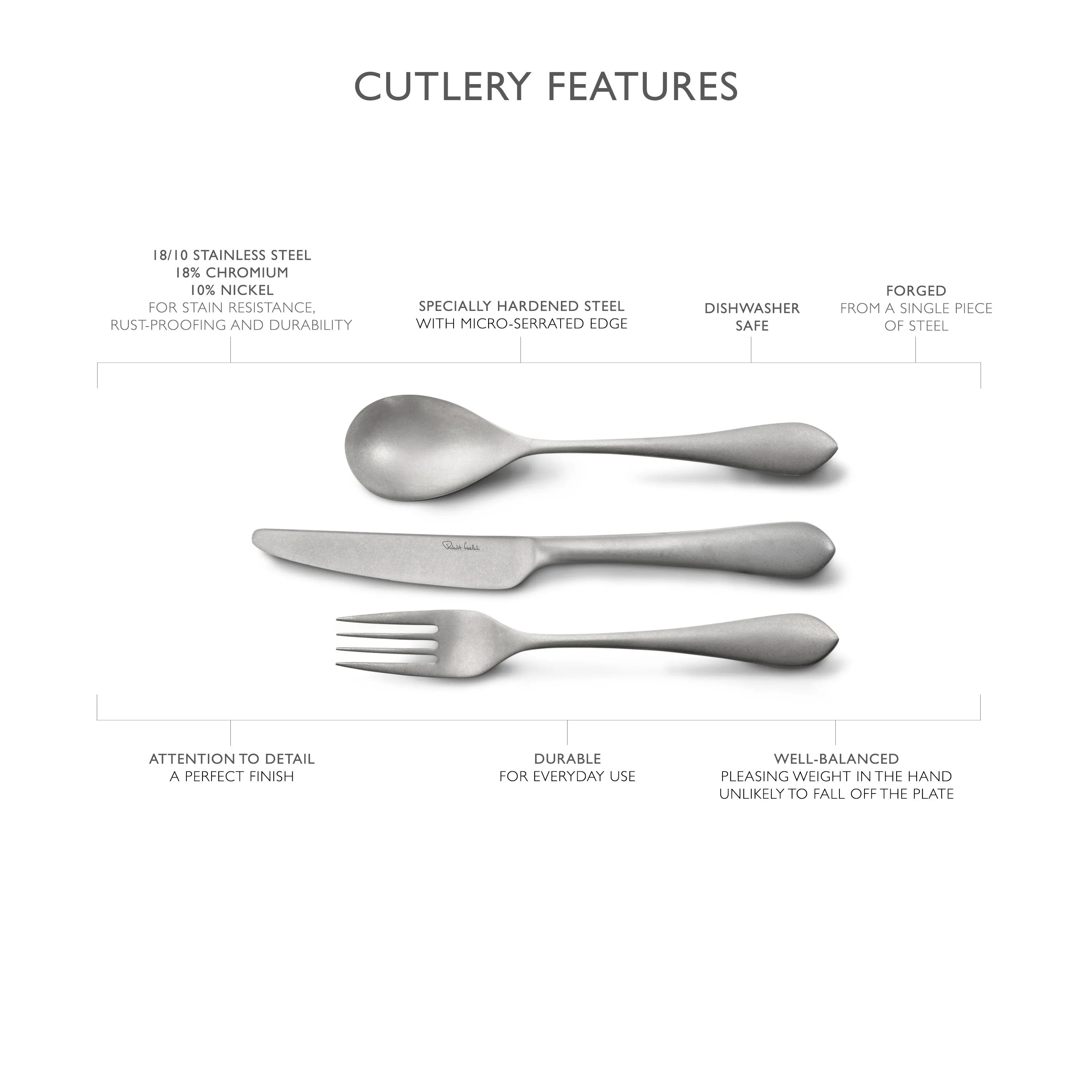 Quinton Vintage Cutlery Sample Set, 3 Piece