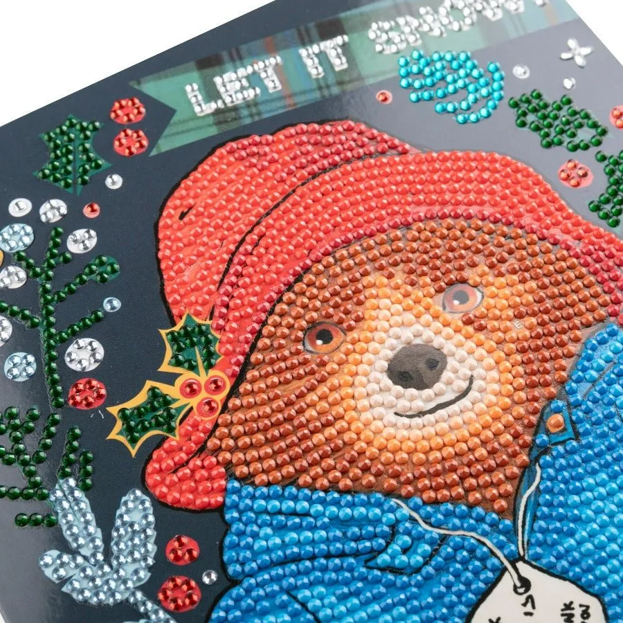 "Let It Snow" Paddington Bear Crystal Art Card 18x18cm