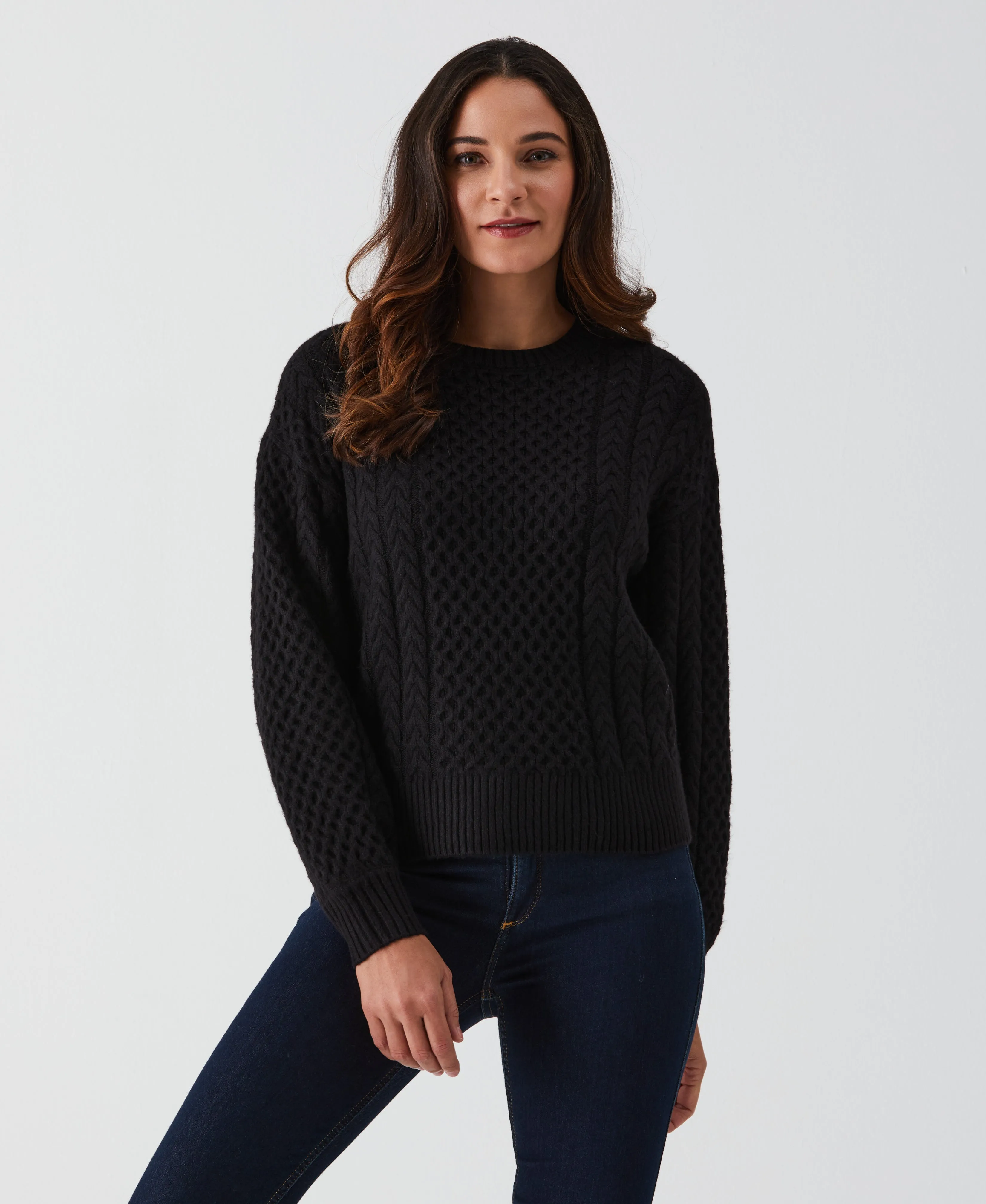 Relaxed Cable Knit Sweater