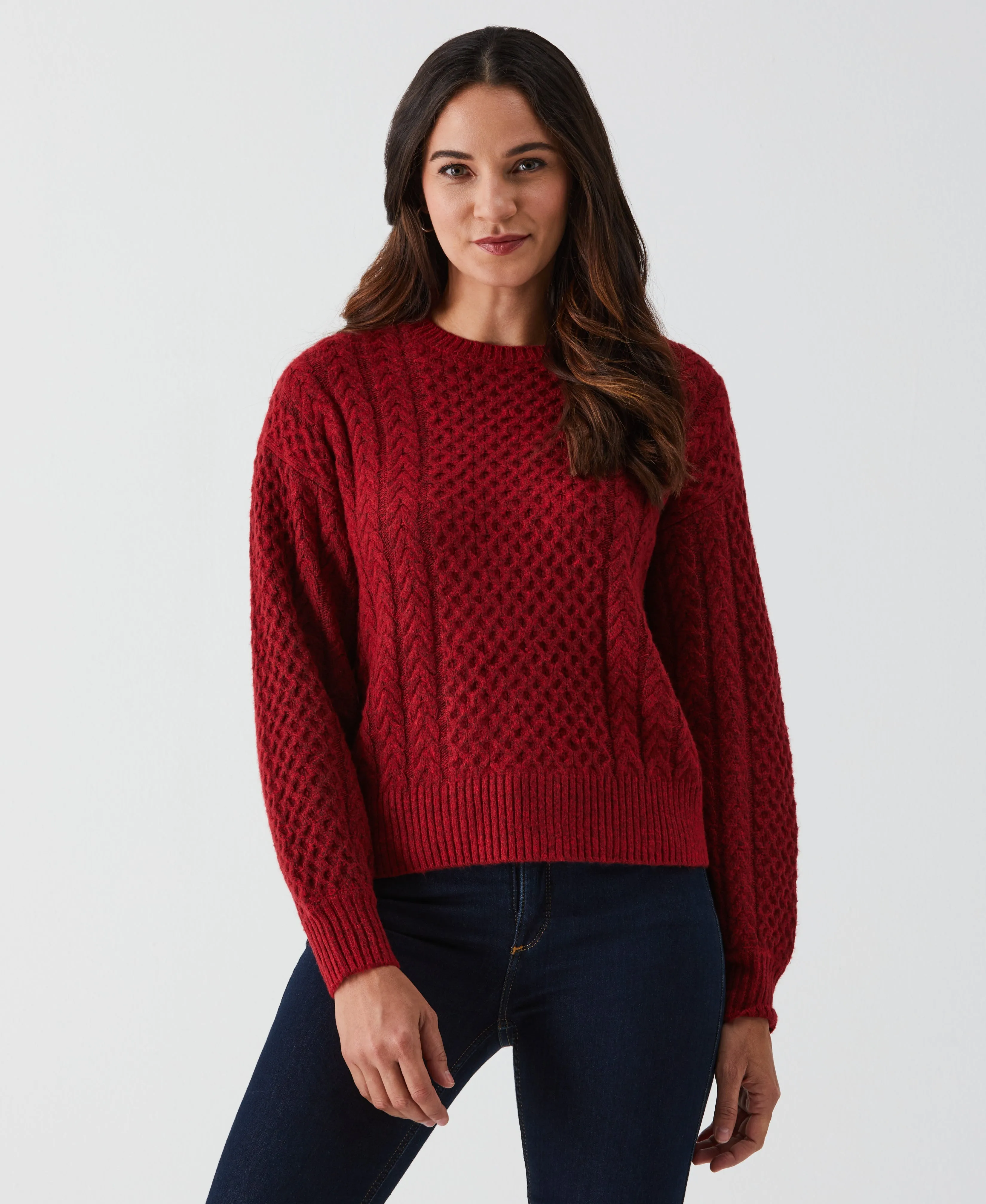 Relaxed Cable Knit Sweater