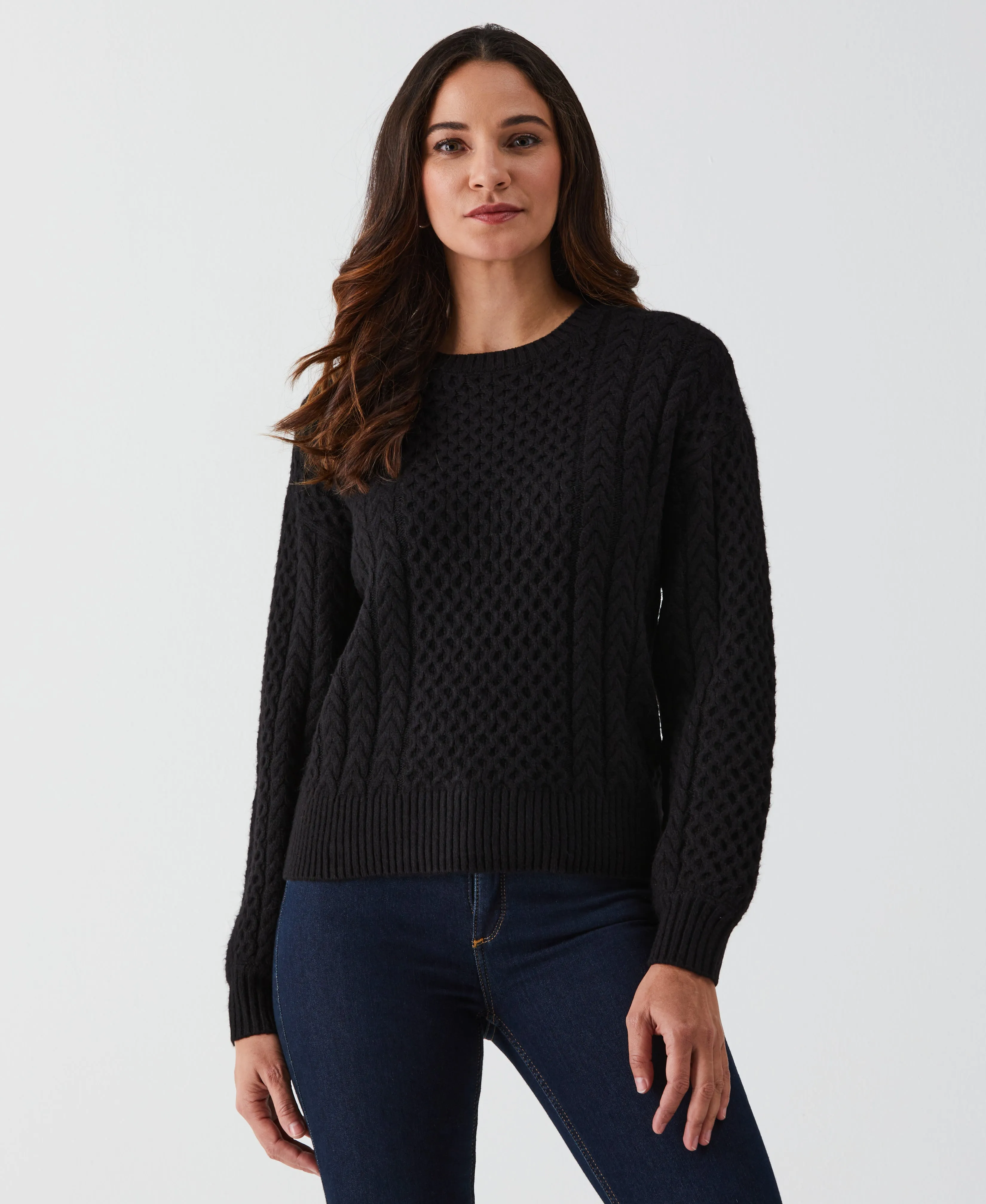 Relaxed Cable Knit Sweater