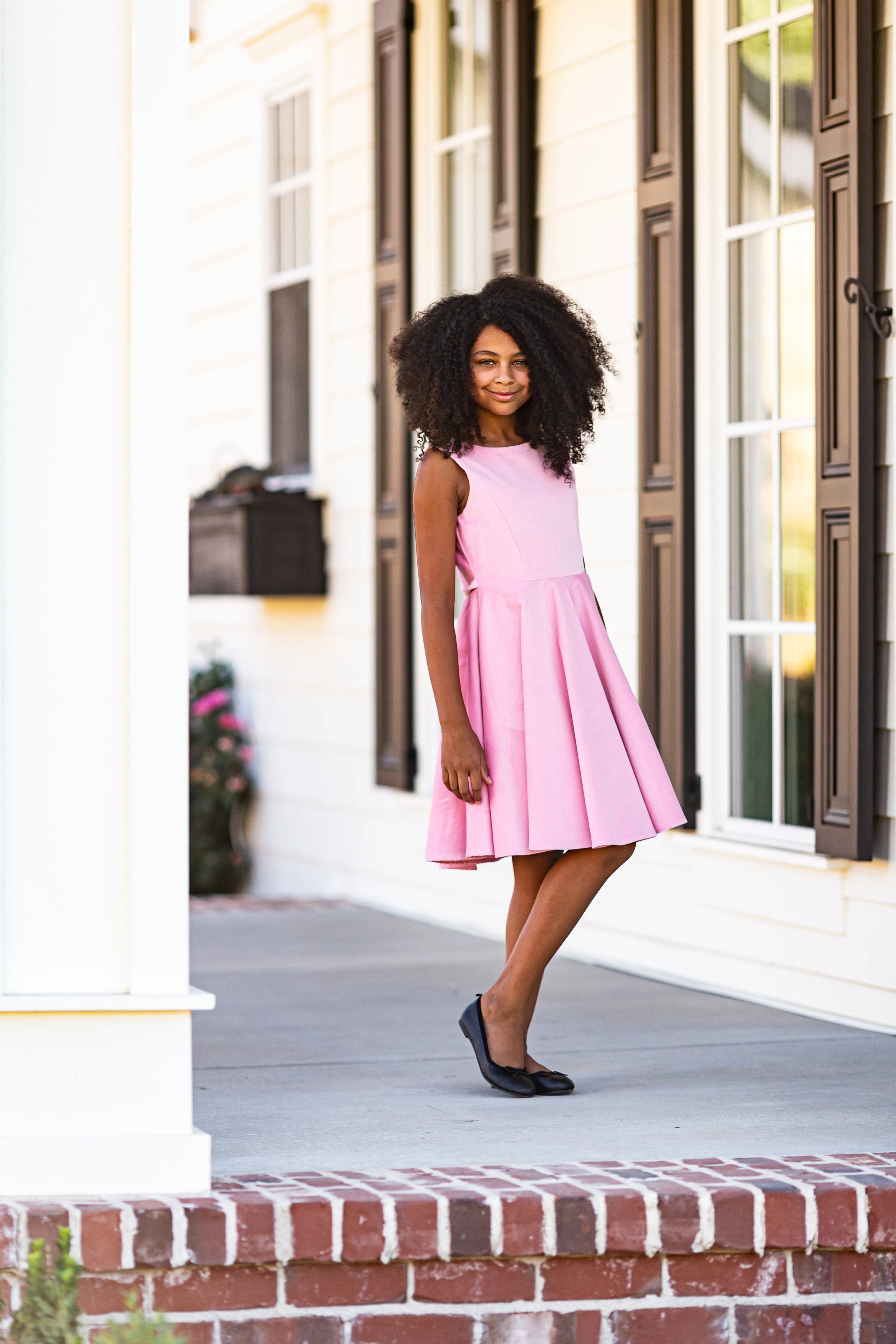 Special Occasion Dress in Light Pink Velvet