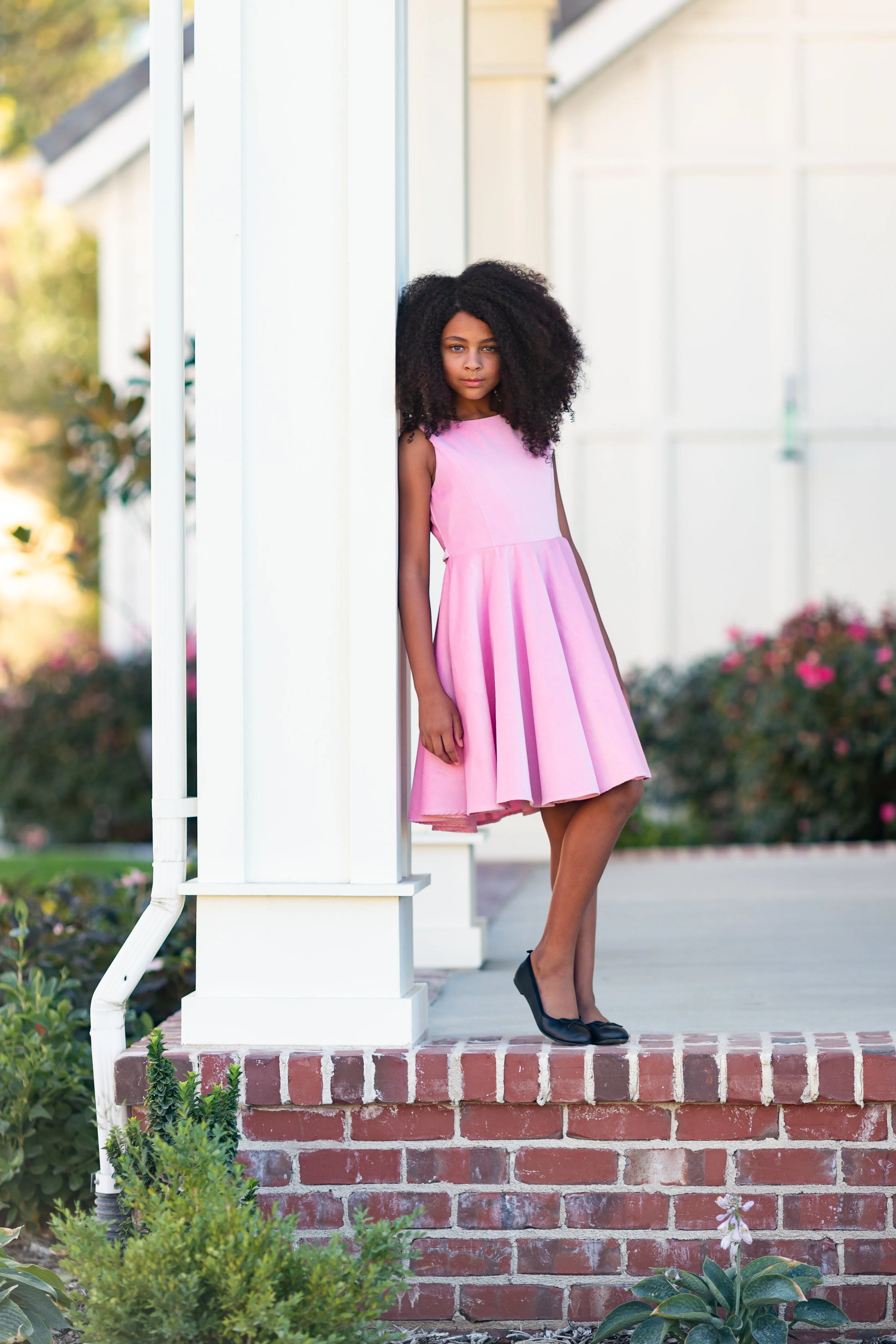 Special Occasion Dress in Light Pink Velvet