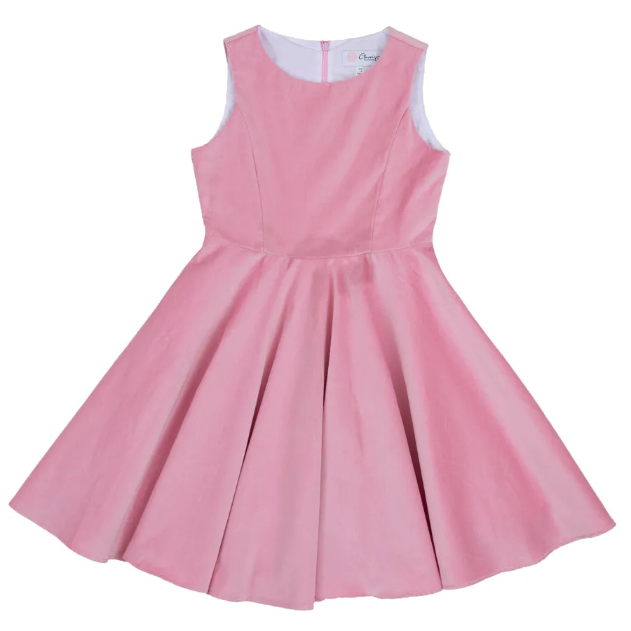 Special Occasion Dress in Light Pink Velvet