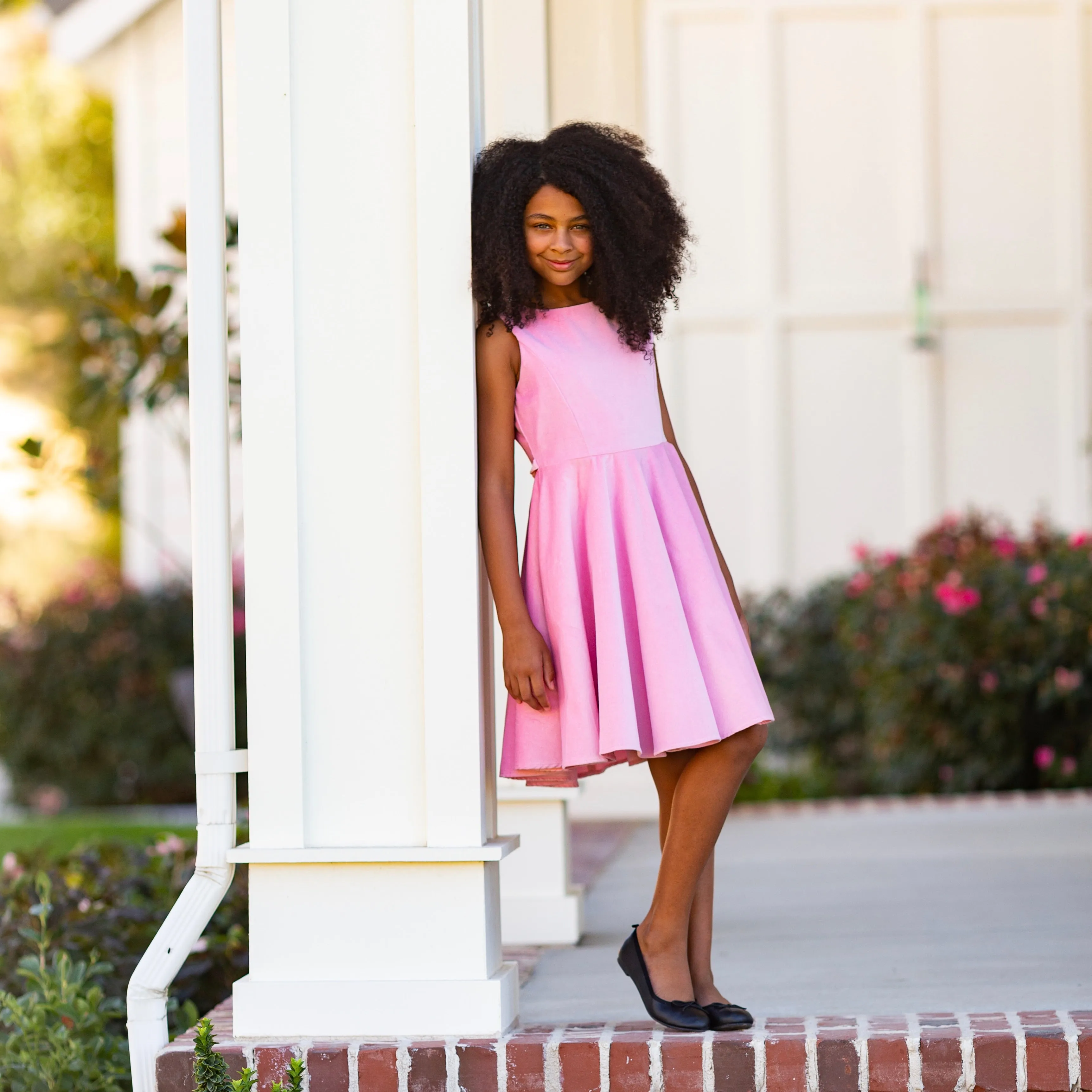 Special Occasion Dress in Light Pink Velvet