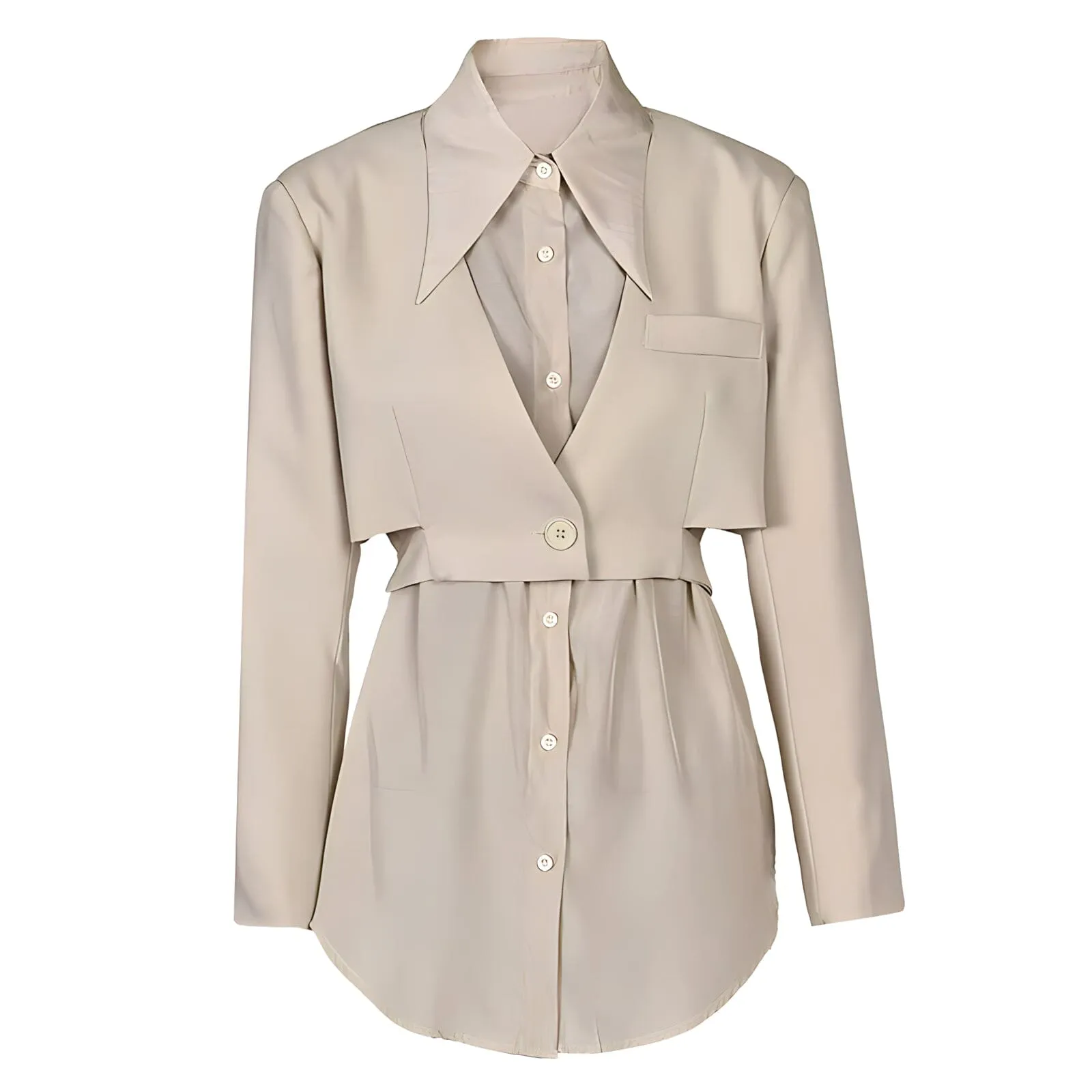 The Cordelia Two Piece Long Sleeve Shirt Blouse