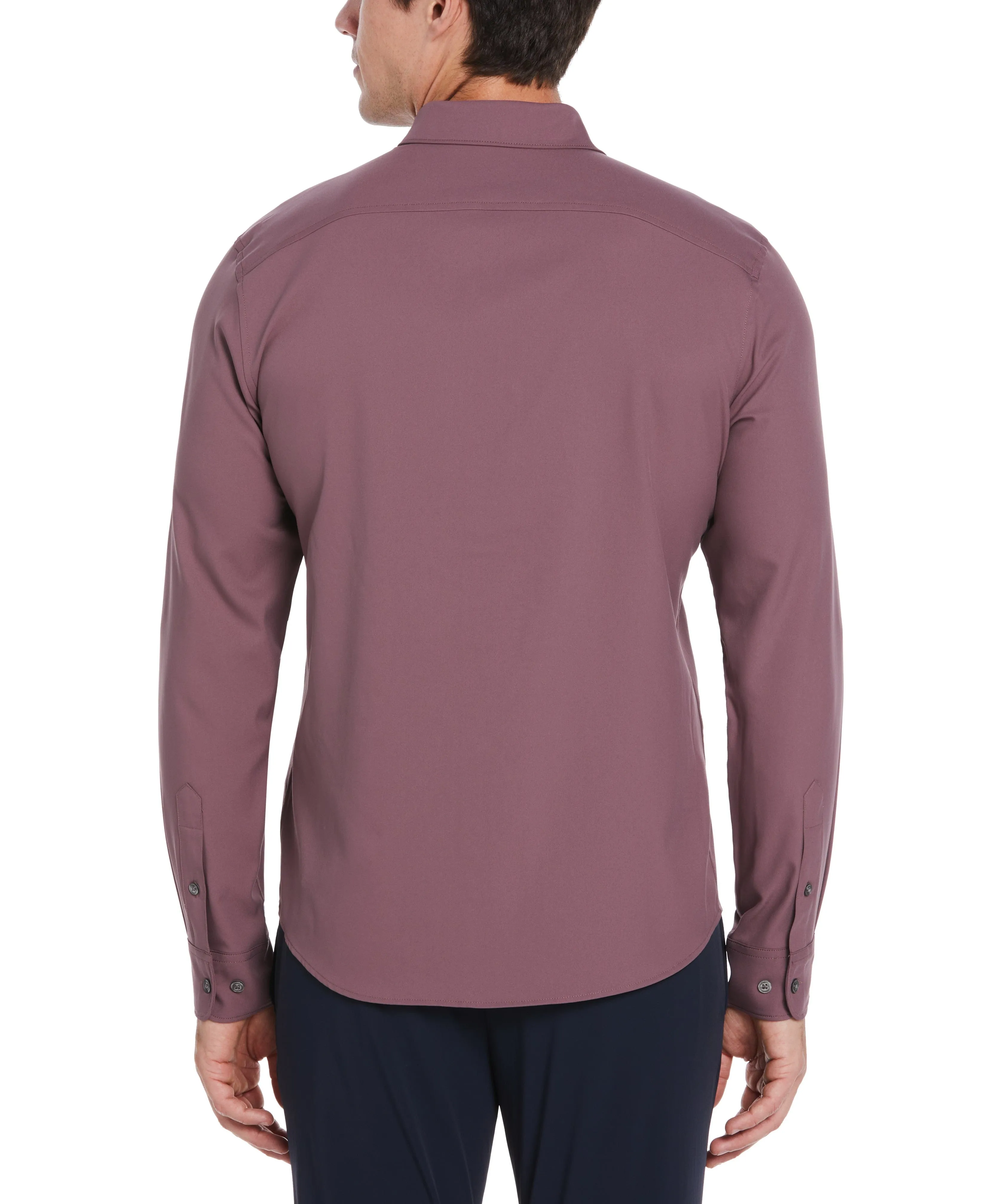 Untucked Total Stretch Slim Fit Solid Shirt - Purple