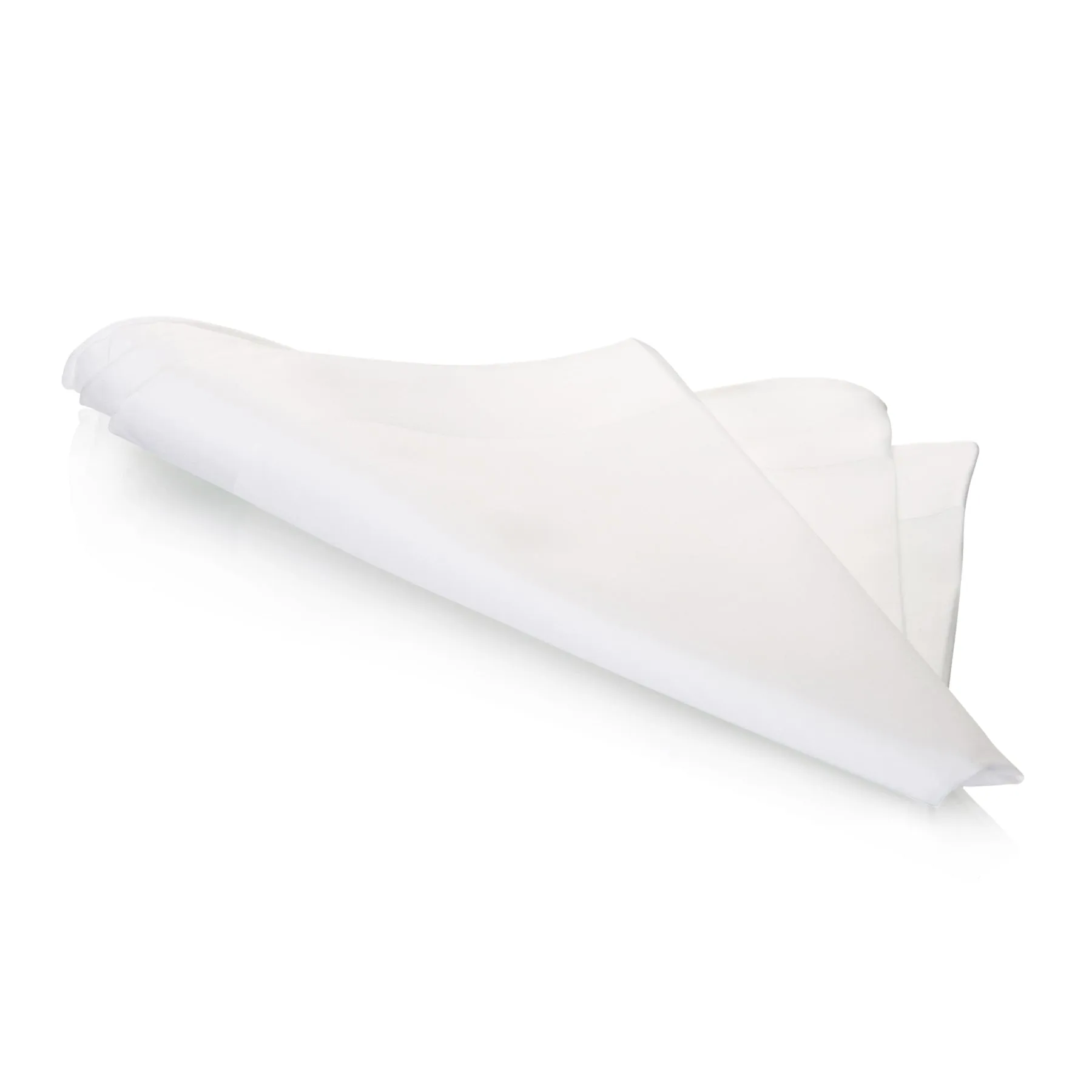 White Satin Band Hand-Rolled Gent's Handkerchief