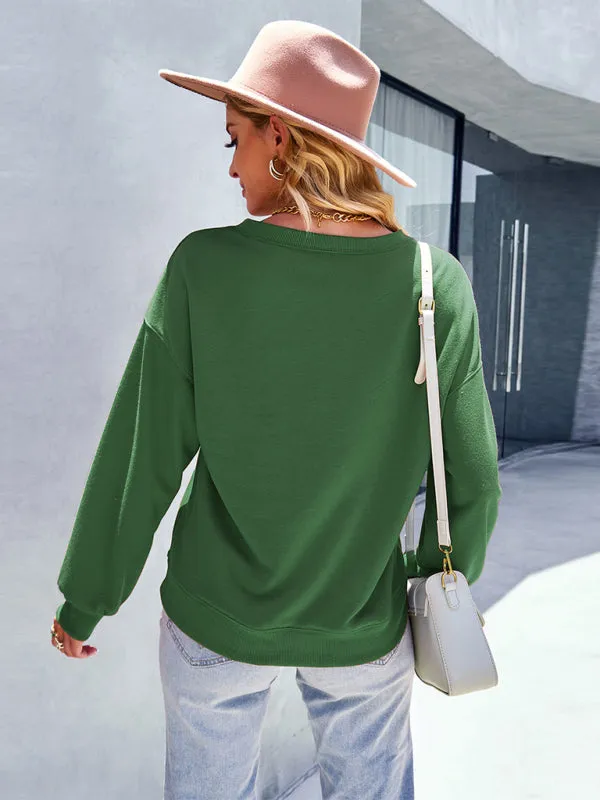 Women’s Crewneck Dropped Shoulder Sleeve Sweatshirt