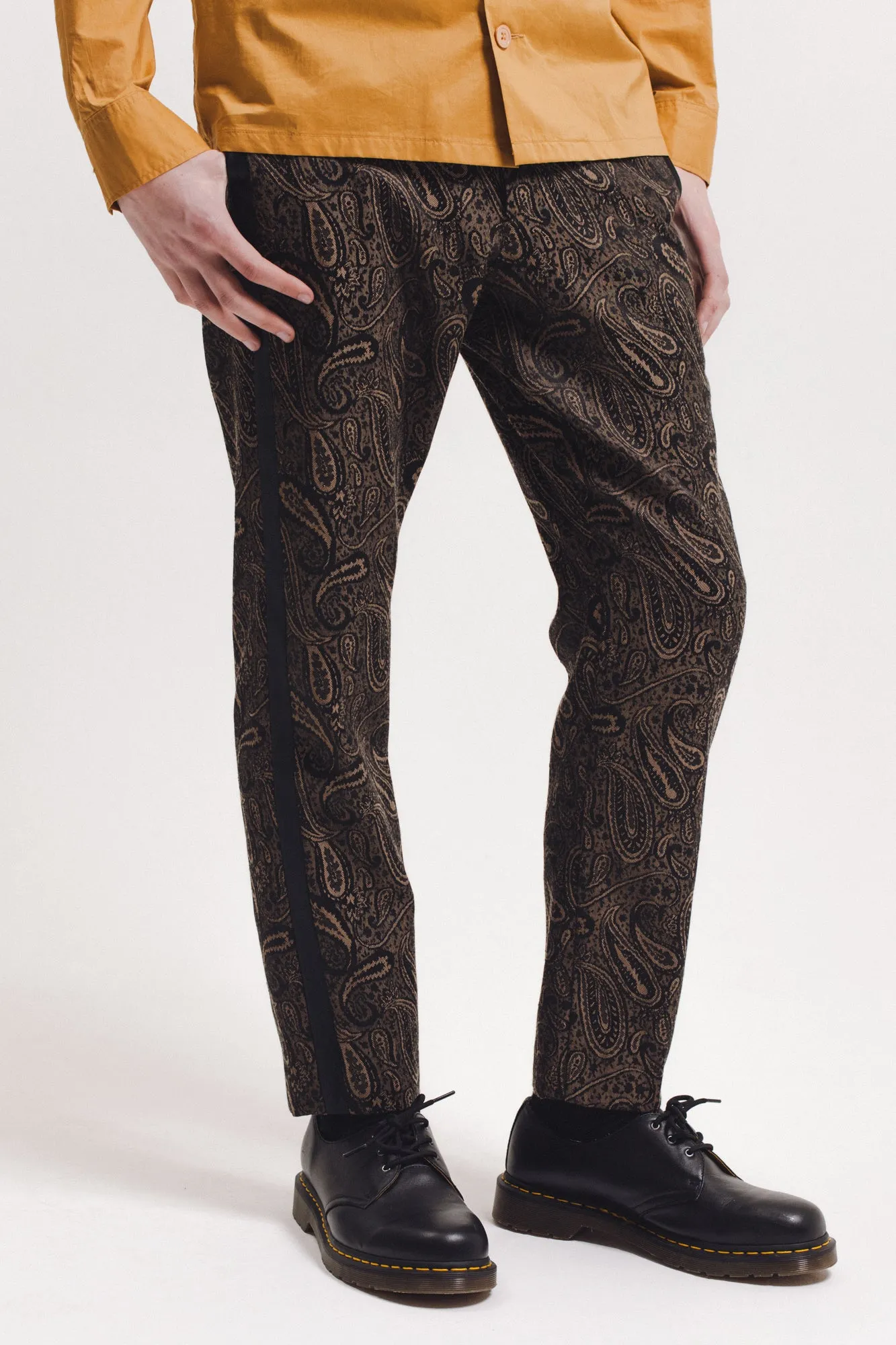 Wool Paisley Trouser - Brown