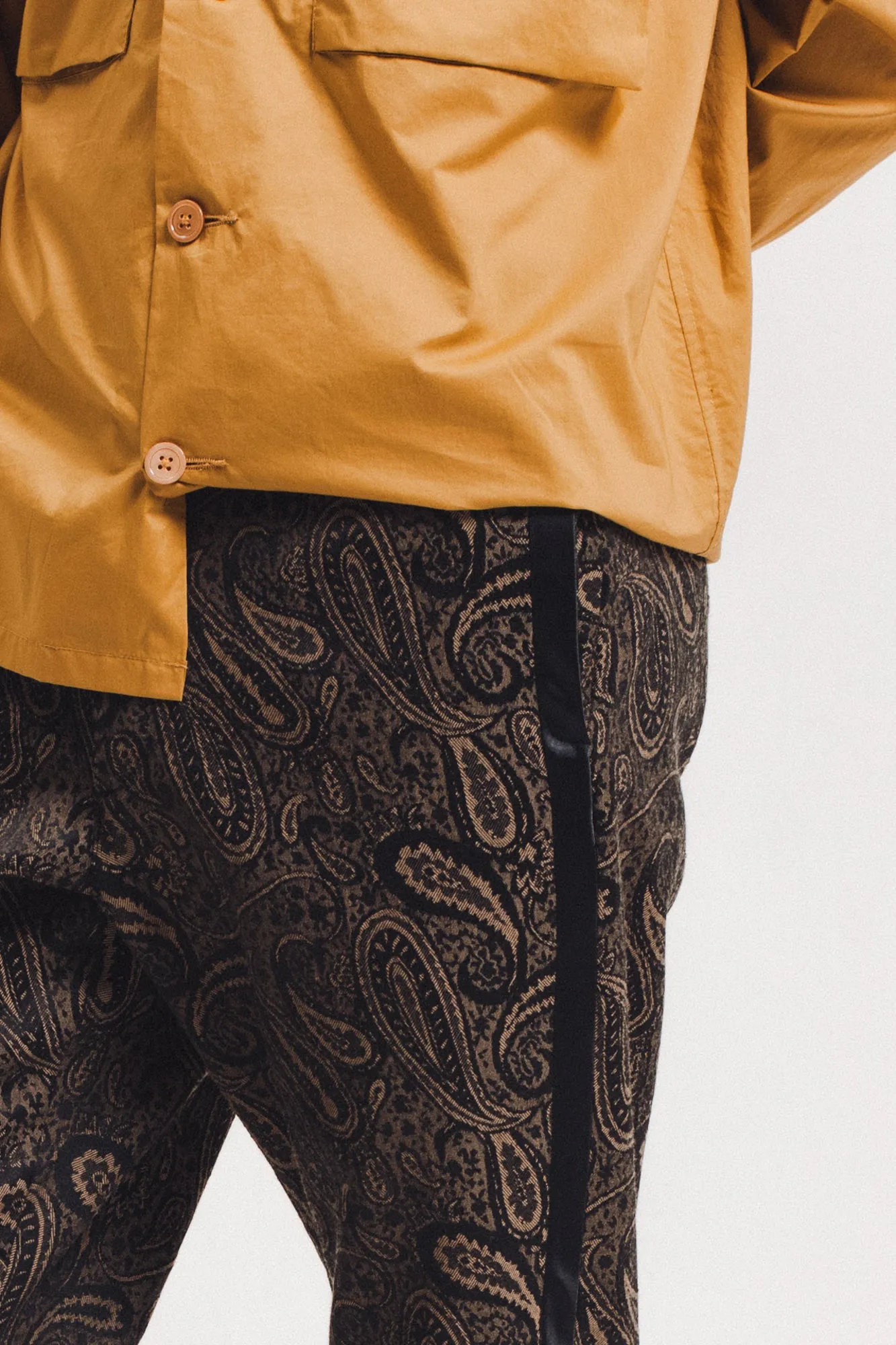 Wool Paisley Trouser - Brown