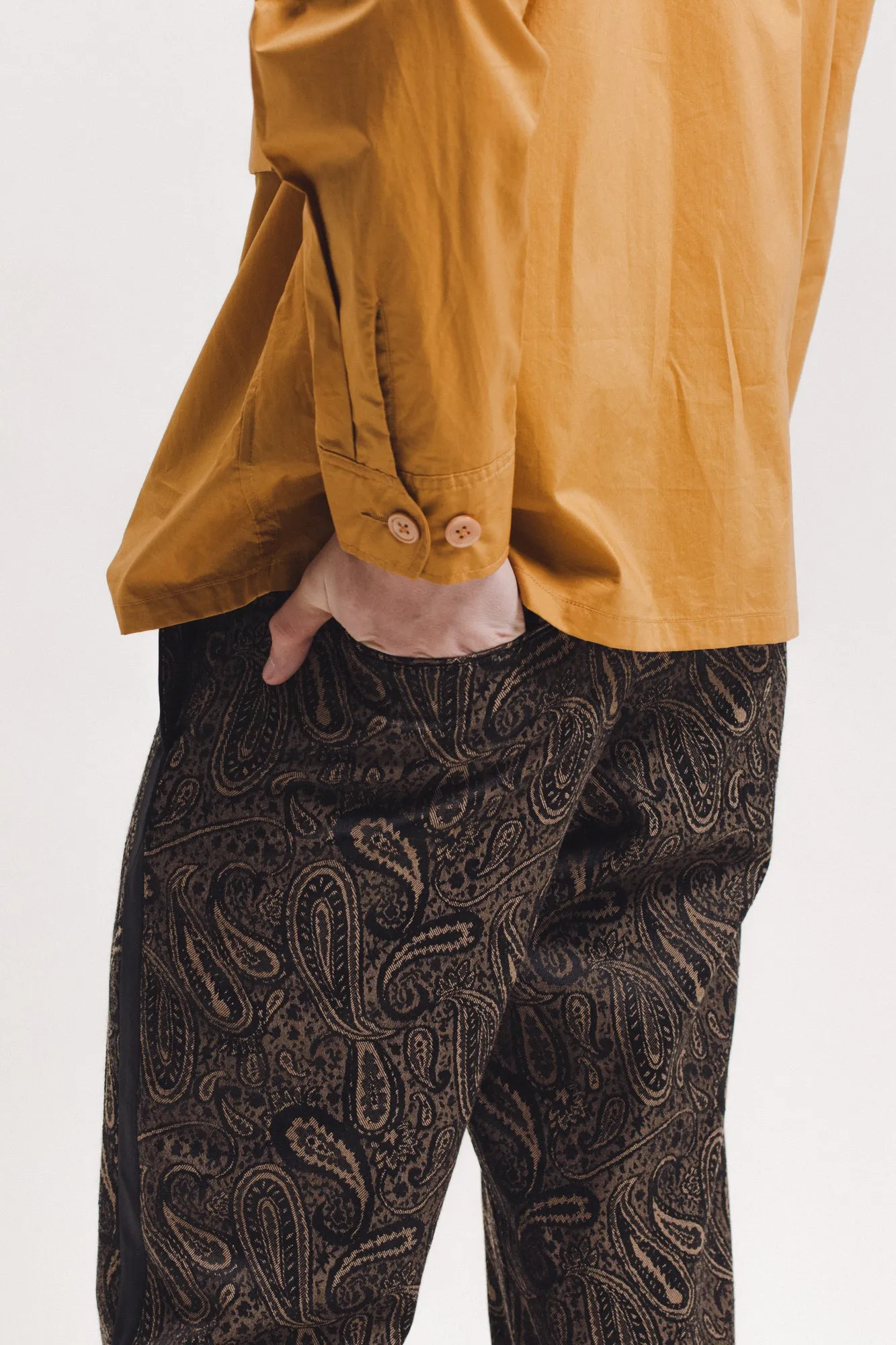 Wool Paisley Trouser - Brown